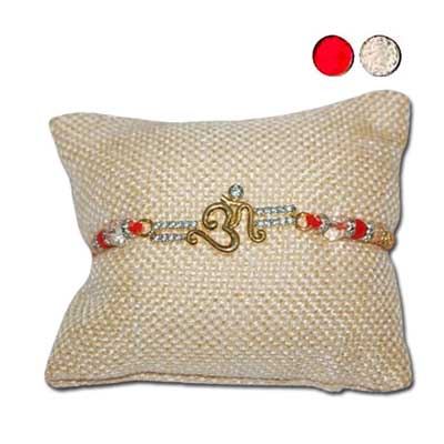 "AMERICAN DIAMOND (AD) RAKHIS -AD 4520 A- CODE-001 (Single Rakhi) - Click here to View more details about this Product